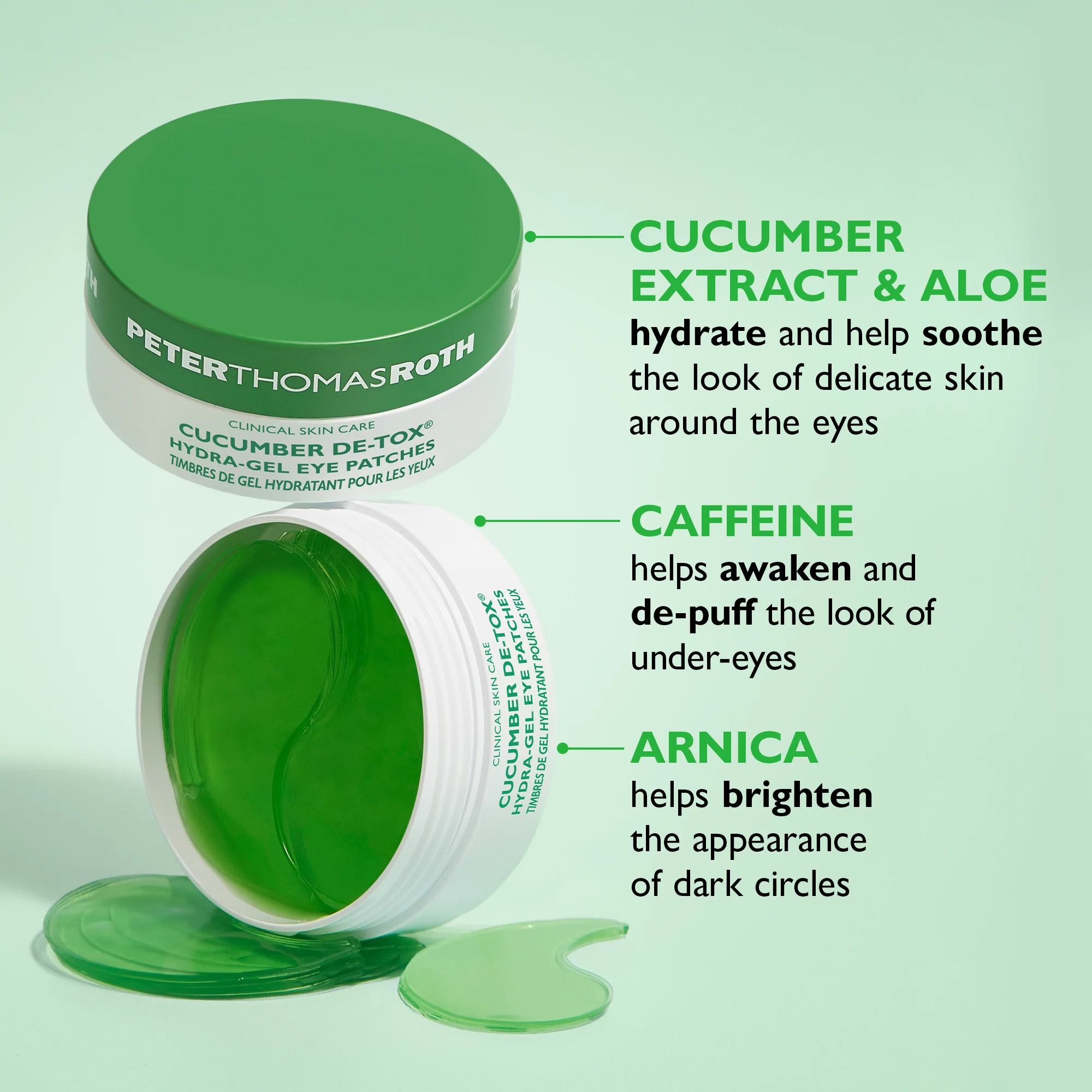 Cucumber De-Tox Hydra-Gel Eye Patches|30 pairs / 60 patches - Image 3