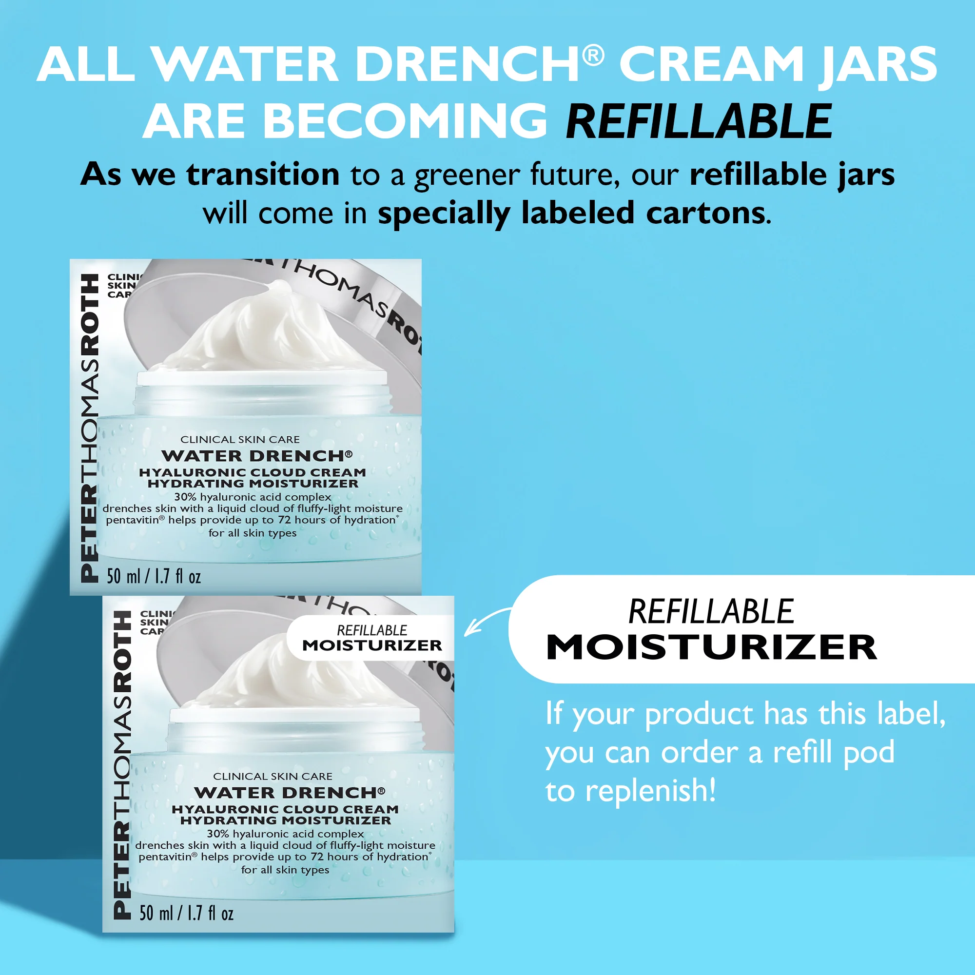 Water Drench Hyaluronic Cloud Cream Hydrating Moisturizer - Refill Pod, 1.7 fl oz - Image 4