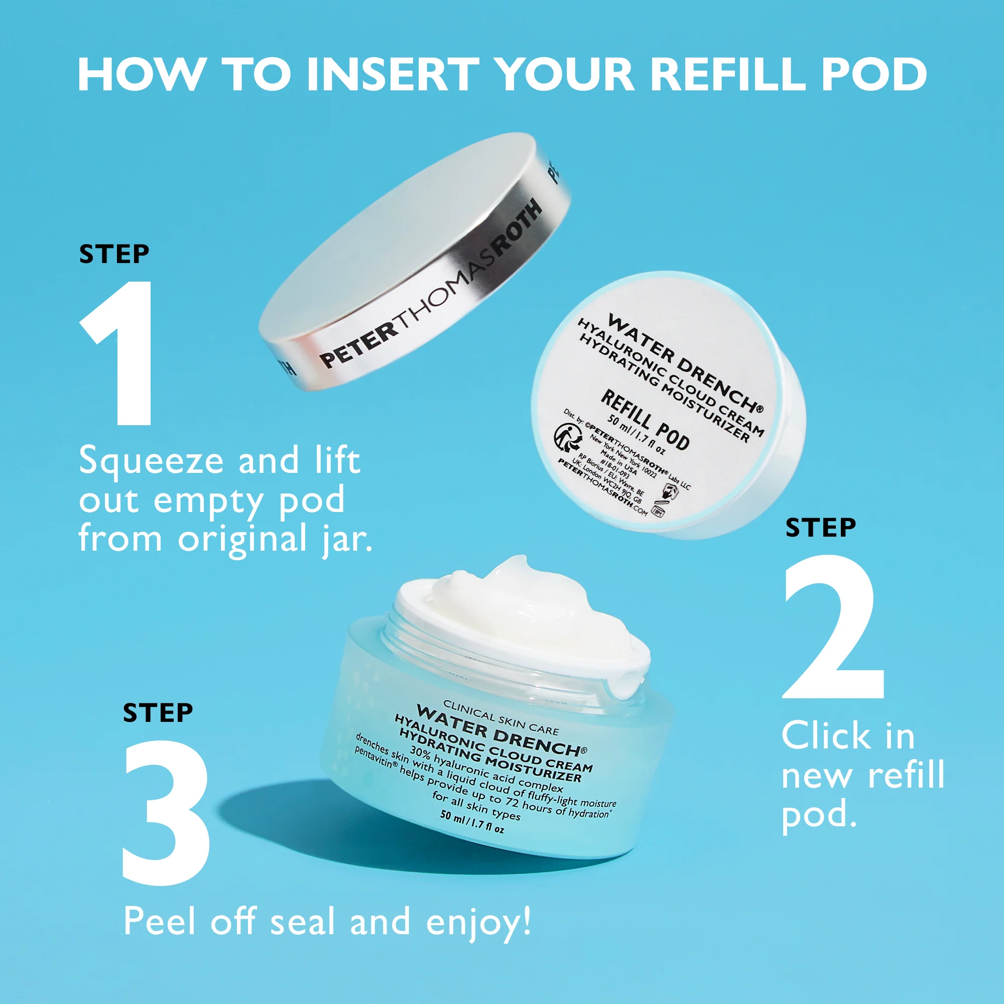 Water Drench Hyaluronic Cloud Cream Hydrating Moisturizer - Refill Pod, 1.7 fl oz - Image 5