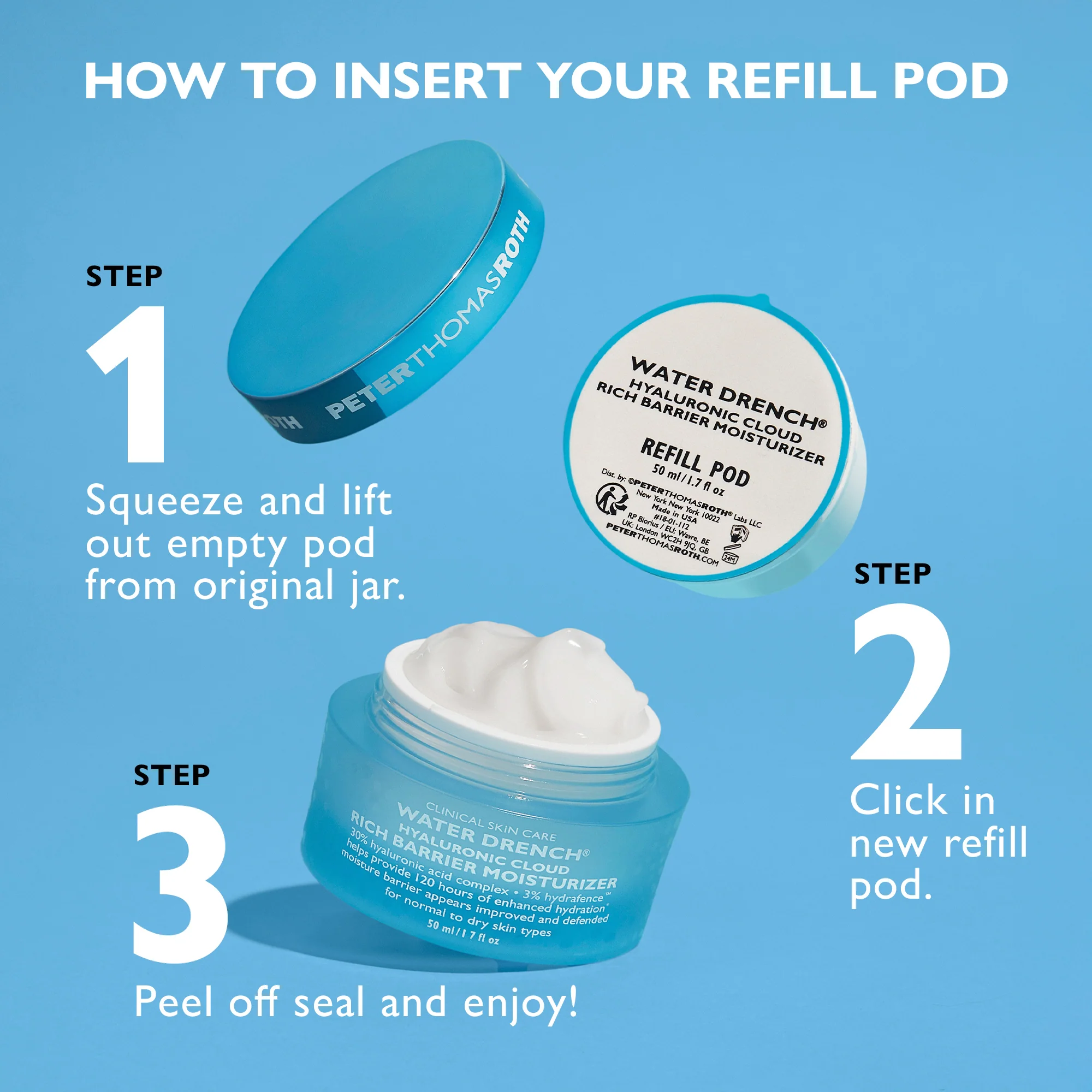 Water Drench Hyaluronic Cloud Rich Barrier Moisturizer - Refill Pod, 1.7 fl oz - Image 2