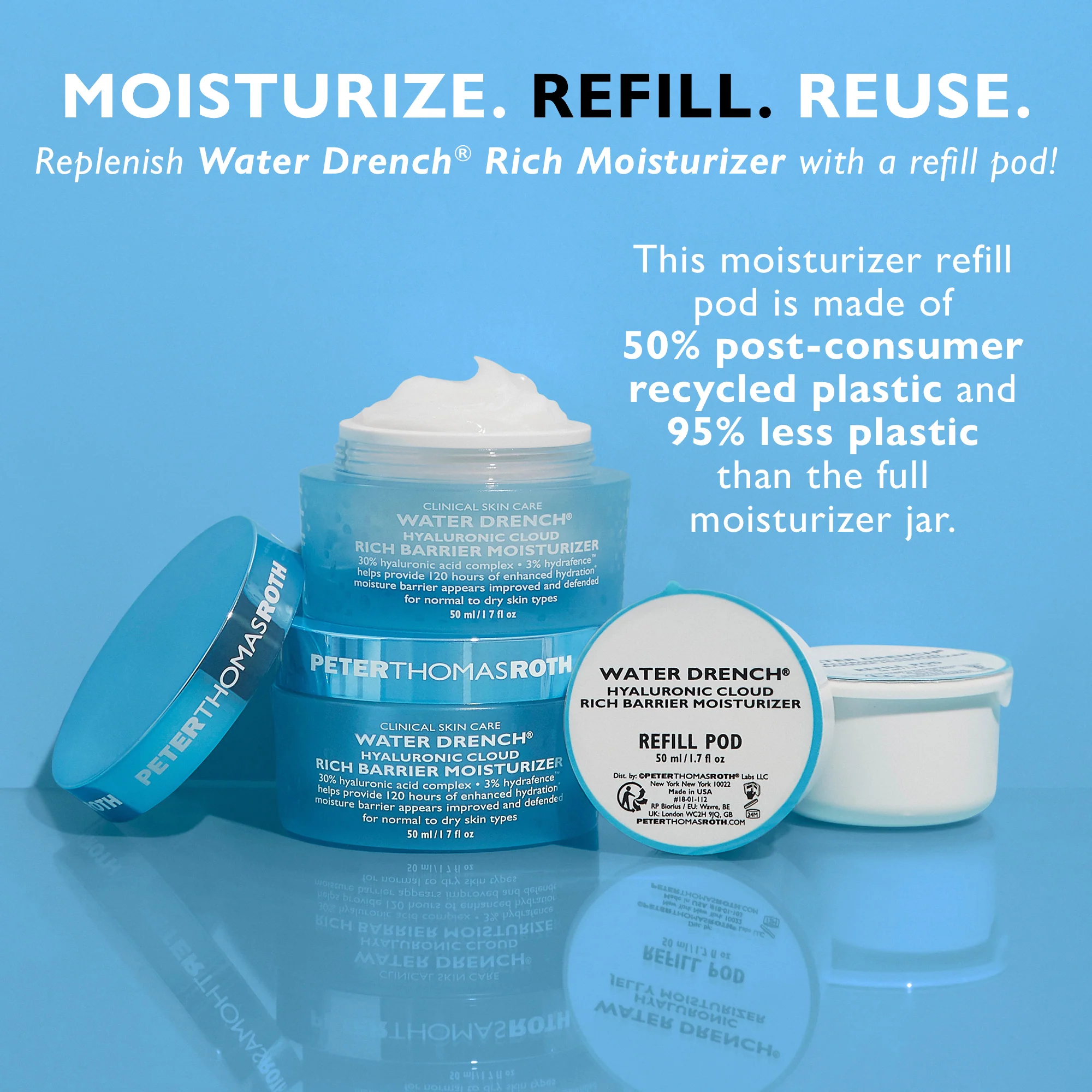 Water Drench Hyaluronic Cloud Rich Barrier Moisturizer - Refill Pod, 1.7 fl oz - Image 4